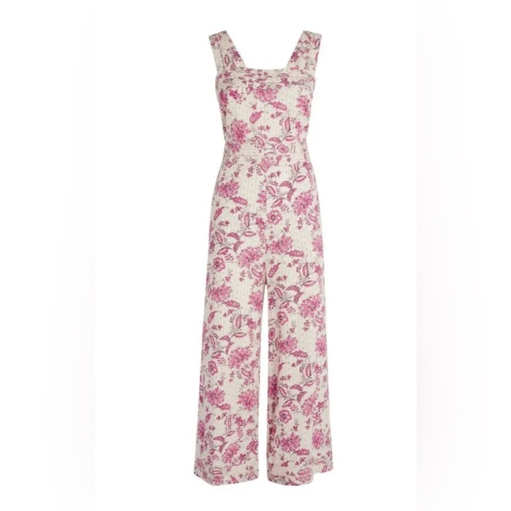 Misa Los Angeles NWOT Pink and White Frankie Floral Jumpsuit
